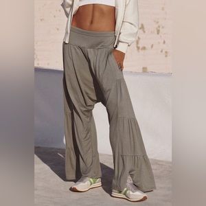 Free People Stay Low Harem Pants in Greyed Olive